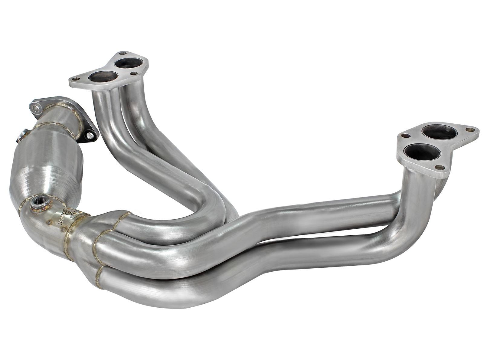 AFE Twisted Steel Long Tube Header 304 Stainless Steel w/ Cat (Toyota 86/FT86/GT86 12-19 / Scion FR-S 13-16 / Subaru BRZ 13-19 H4-2.0L) - 48-36005-1HC
