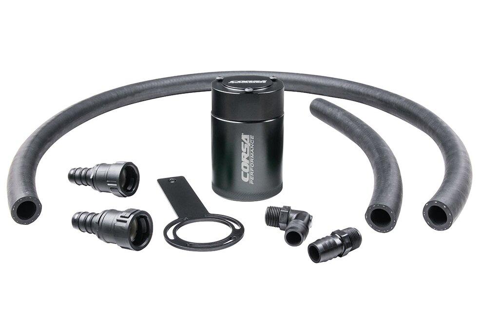 Corsa Performance Aluminum Oil Catch Can with Mounting Bracket (2018+ Jeep Wrangler JL / Gladiator JT) - CC0002