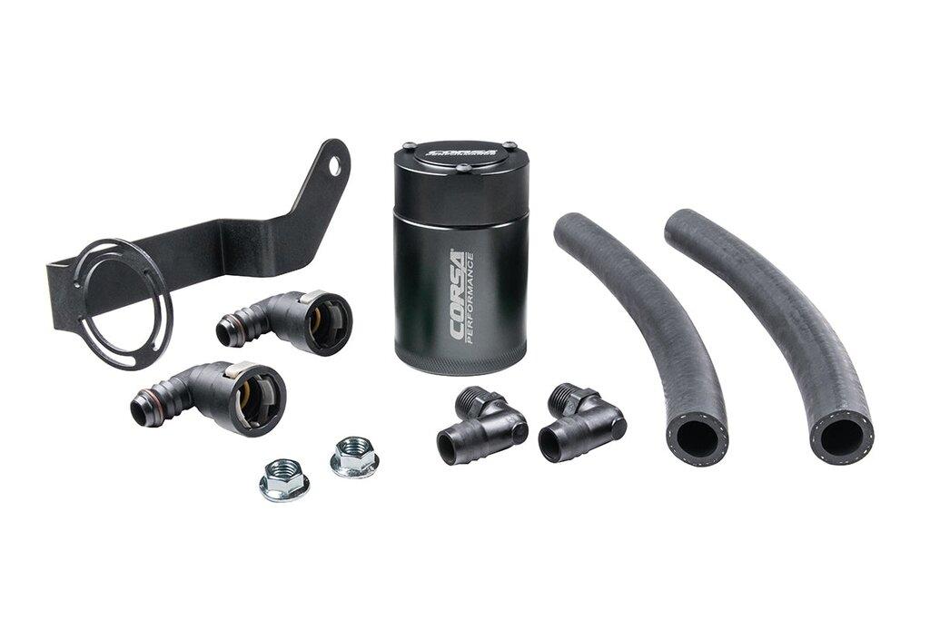 Corsa Performance Aluminum Oil Catch Can with Mounting Bracket (2015+ Challenger/ Charger Hellcat & Demon & Grand Cherokee Trackhawk) - CC0006