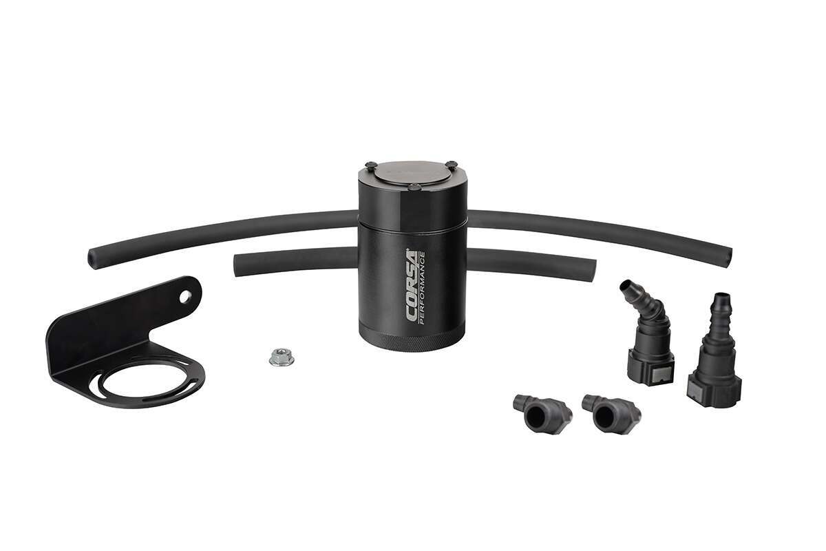 Corsa Aluminum Oil Catch Can w/ Bracket  (2019-2022 Silverado / Sierra, 2021-2022 GM SUV 6.2L / 5.3L) - CC0011