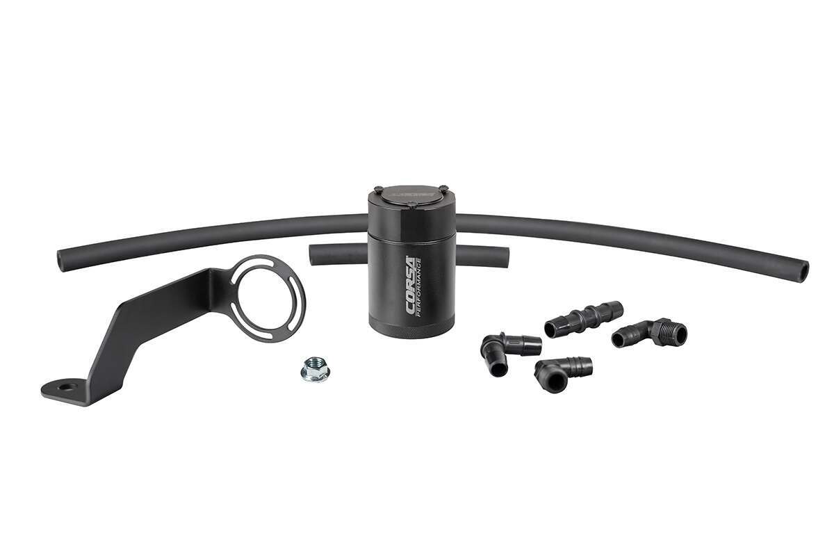 Corsa Aluminum Oil Catch Can w/ Bracket  (2011-2022 Challenger / Charger 6.4L, 2012-2021 Grand Cherokee, 2018-2022 Durango 6.4L) - CC0013