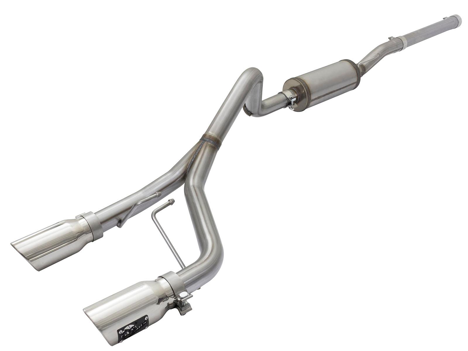 AFE Rebel Series 2-1/2in 409 Stainless Steel Cat-Back Exhaust System w/Polished Tip - 49-48056-P