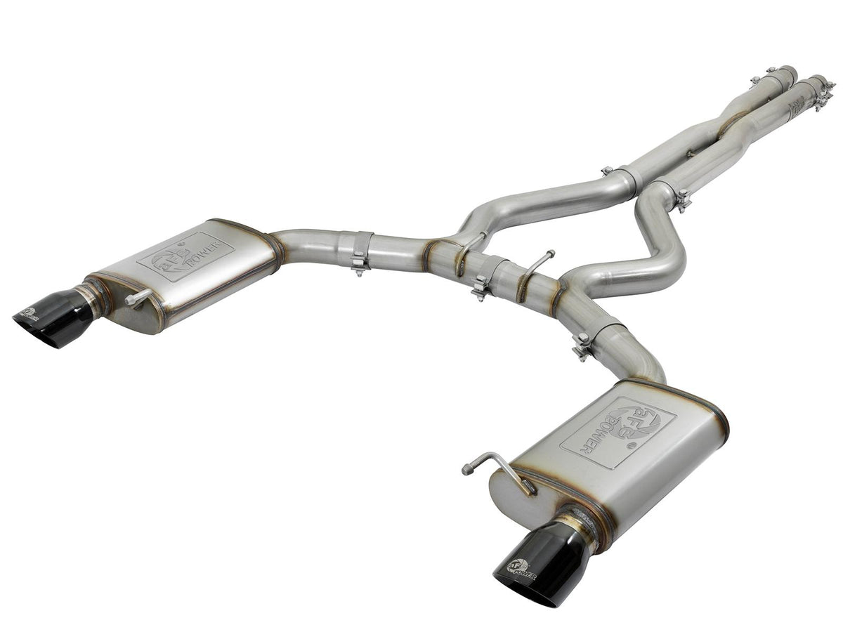 aFe 49-33072-1B MACH Force-Xp 3" 304 Stainless Steel Cat-Back Exhaust System with Black Tips (2015-2017 Mustang GT / 2026 Mustang GT Non-Active)