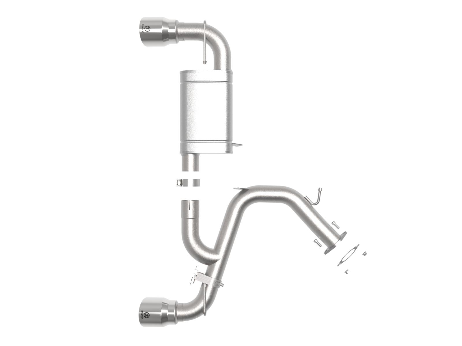 aFe Takeda 3" 304 Stainless Steel Axle-Back Exhaust System - Polished Tip (2021-2022 Hyundai Veloster N L4-2.0L (t)) - 49-37029-P