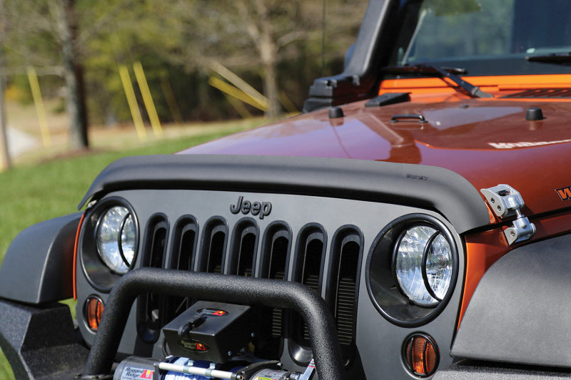 Rugged Ridge Hood Bug Deflector Matte Black; 07-18 Jeep Wrangler Jk/Jku - 11348.02