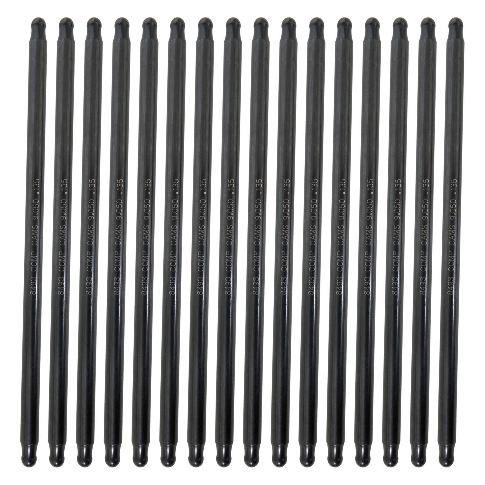 Comp Cams Hi-Tech One-Piece 9.050" Long, .135" Wall, 3/8" Diameter Pushrod Set - 8493-16