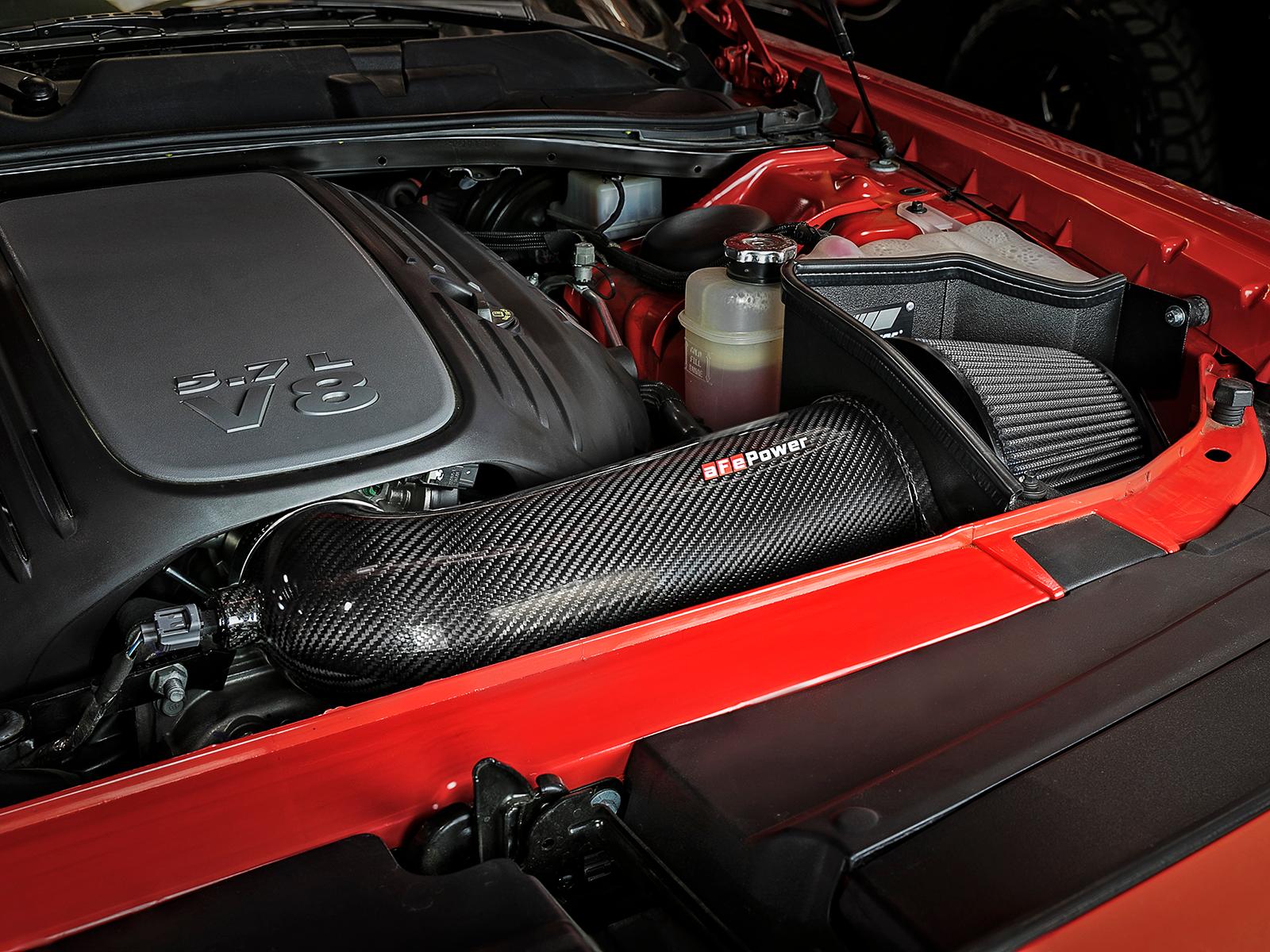 AFE Track Series Stage-2 Carbon Fiber Intake System w/ Pro DRY S Media (2011-2021 300, Challenger, Charger) - 51-12162-C