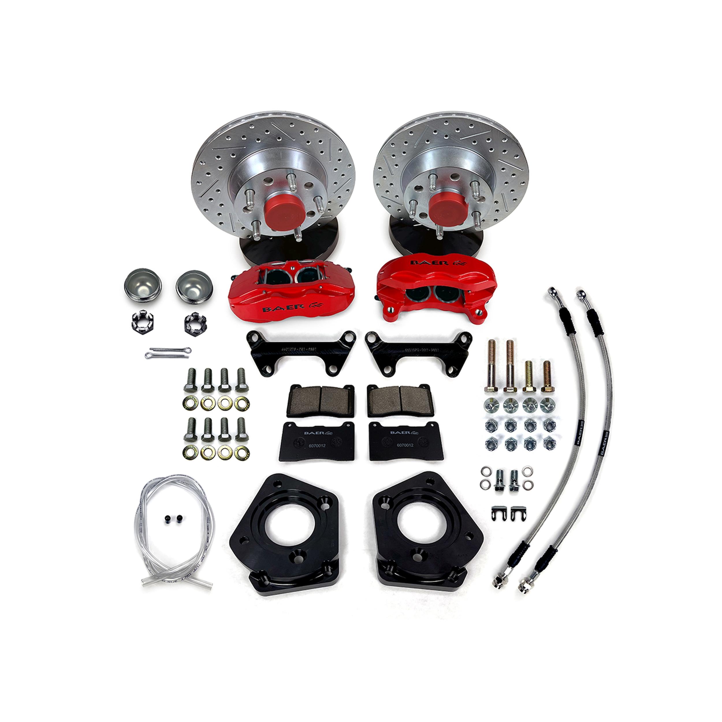 Baer 11" SS4 Int Hub, Front Brake Kit, Fire Red, SDZ (1962-1969 Ford, Mercury Fitments) - 4261645FR