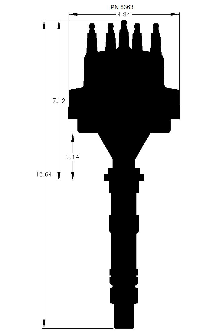 Cadillac V8 Distributor w/Vacuum Advance.  - 8363