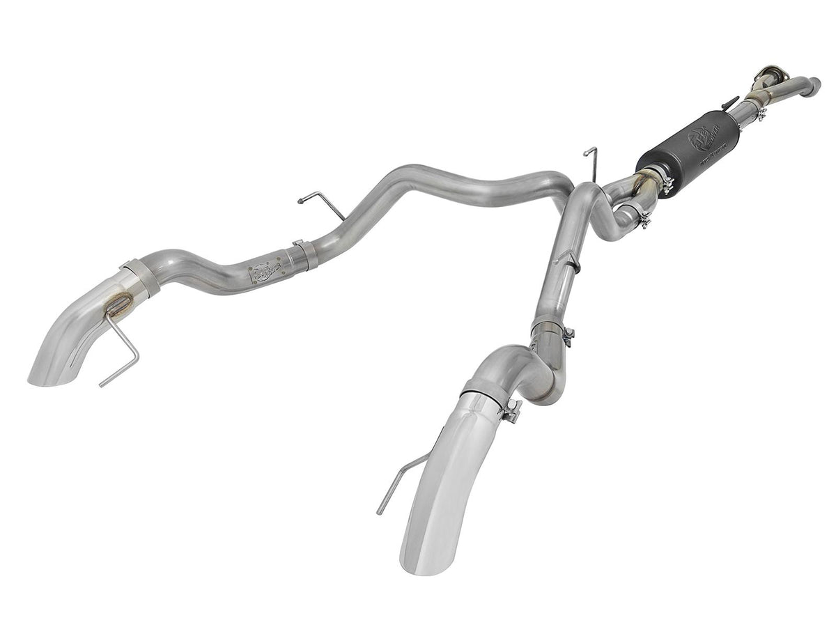 AFE Ford F-150 Raptor 2017 V6-3.5L (tt) EcoBoost aFe POWER 49-33095-P MACH Force-Xp Hi Tuck 3" to Dual 4" 304 Stainless Steel Cat-Back Exhaust System (POLISHED TIPS)