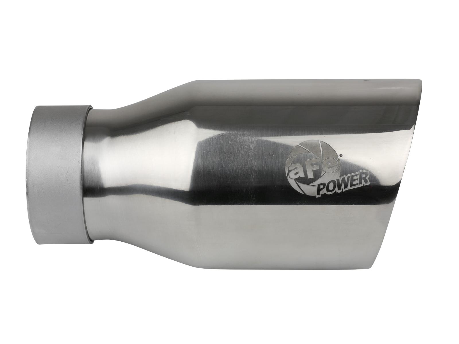 AFE MACH Force-Xp 304 Stainless Steel Clamp-on Exhaust Tip Polished (3 IN Inlet x 4-1/2 IN Outlet x 9 IN L) - 49T30454-P093