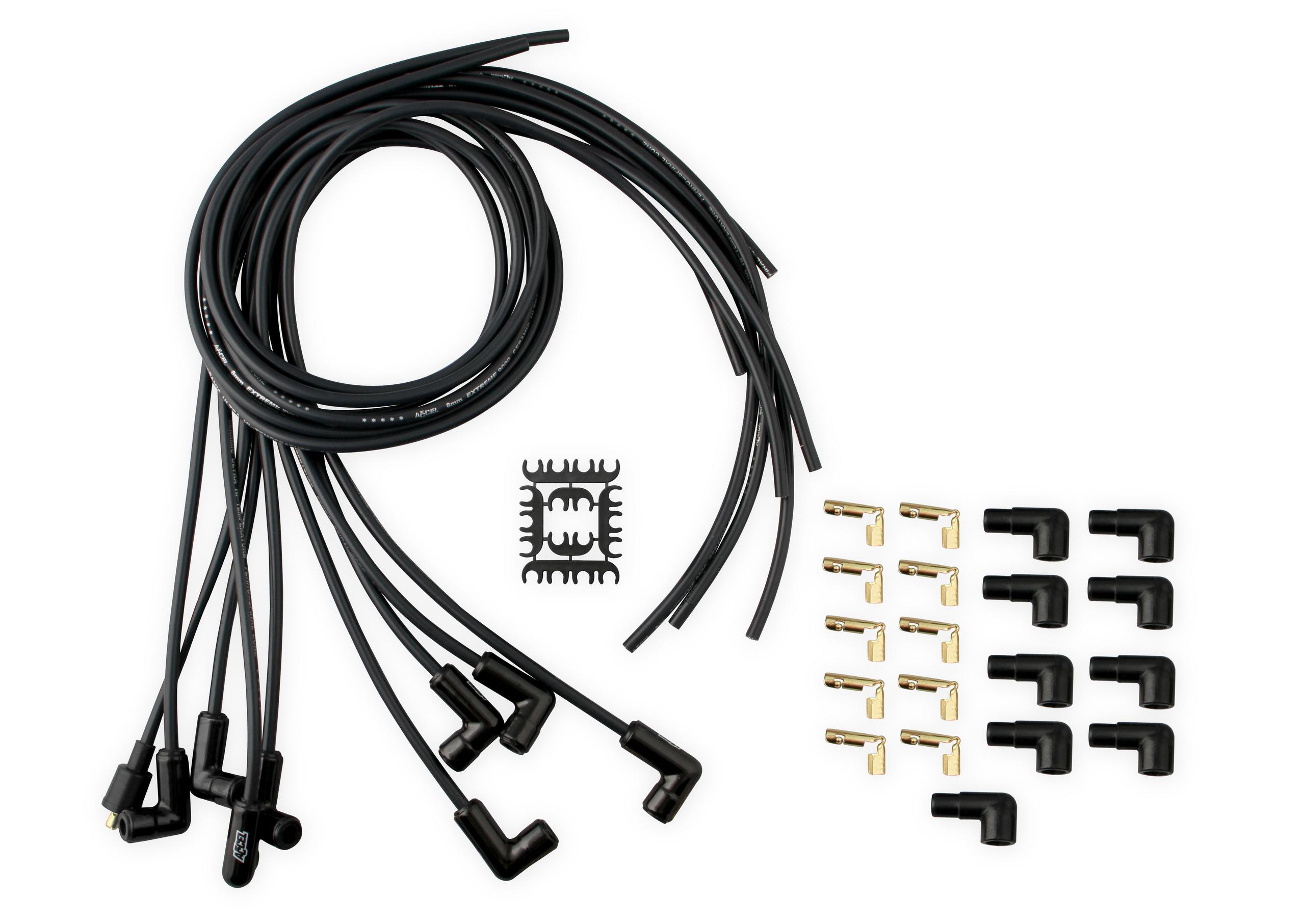 Accel Uni Ceramic 90 Boots Wire Kit- Black () - 9001Ck
