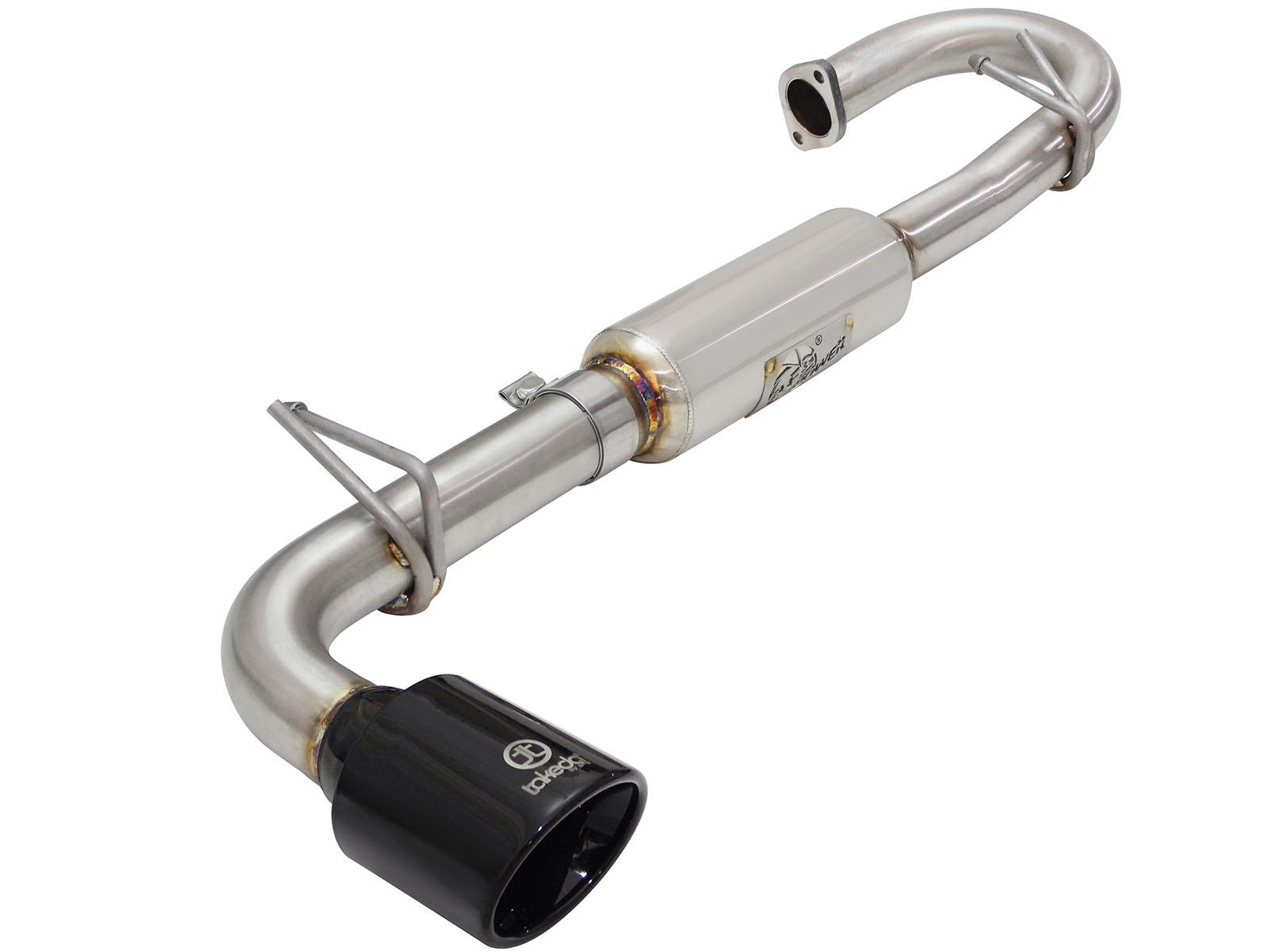AFE Takeda 2-1/4 to 2-1/2in 304 Stainless Steel Axle-Back Exhaust System w/Black Tip (2011-2016 tC) - 49-36025-B