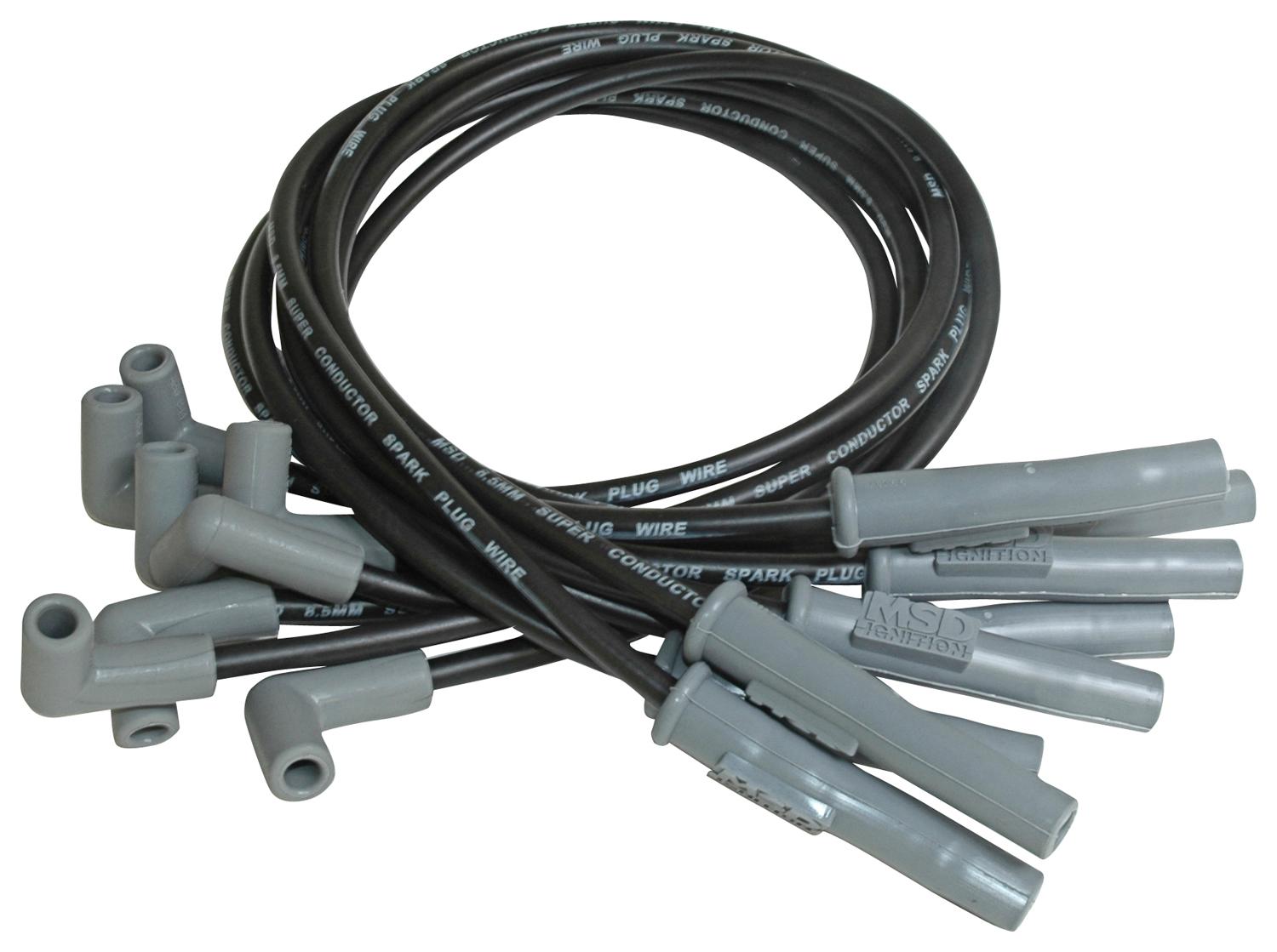 MSD 86-93 Mustang 5.0L Super Conductor Spark Plug Wires (Black)