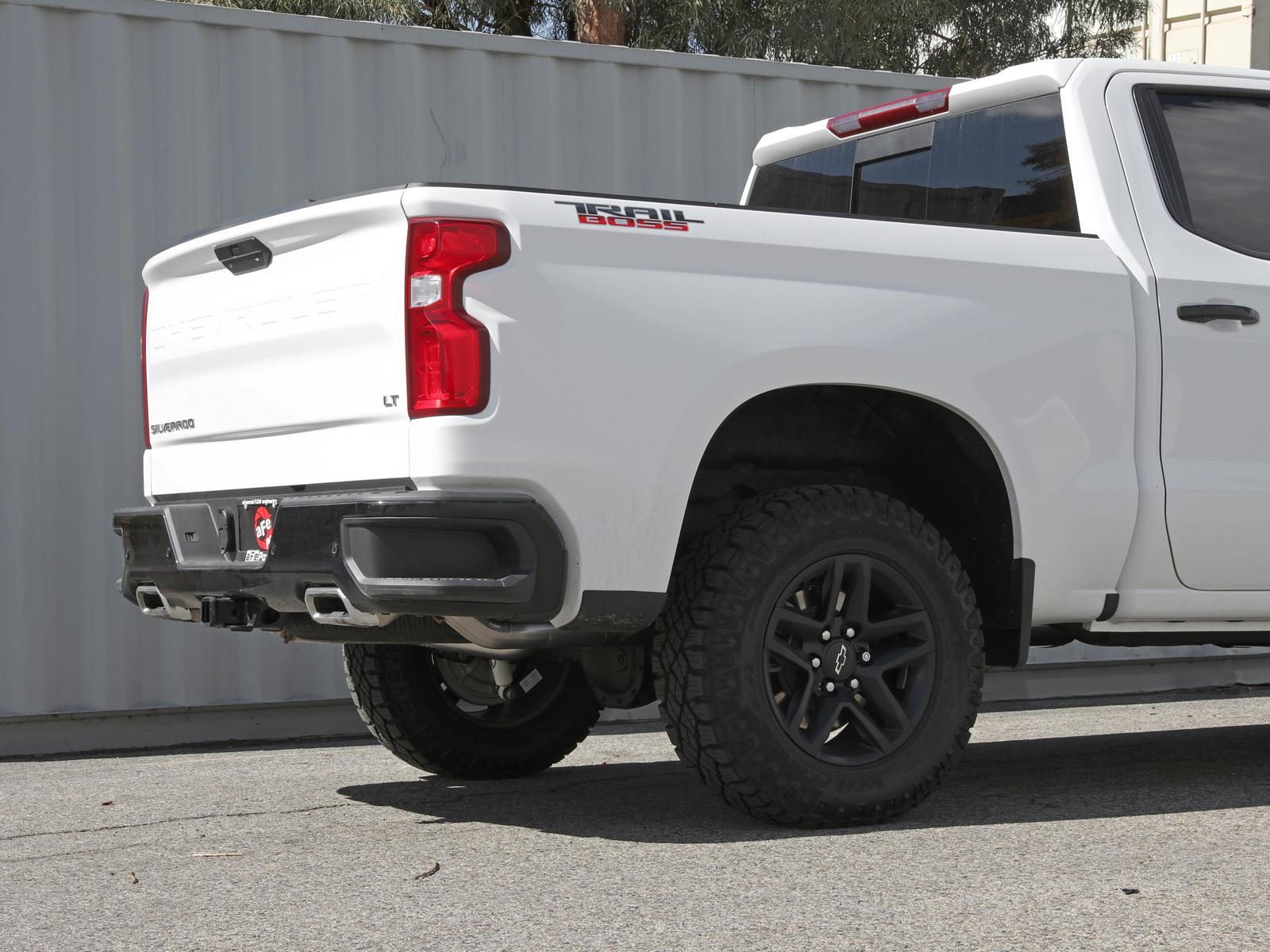 aFe XV 4" to Dual 3" 304 Stainless Steel Cat-Back Exhaust System w/ Cut Out (2019-2022 GM Silverado / Sierra 1500 V8-6.2L)- 49-34140