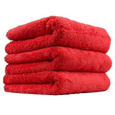 Chemical Guys Happy Ending Ultra Plush Edgeless Microfiber Towel, Red 16" x 16" (3 Pack) - MIC34103