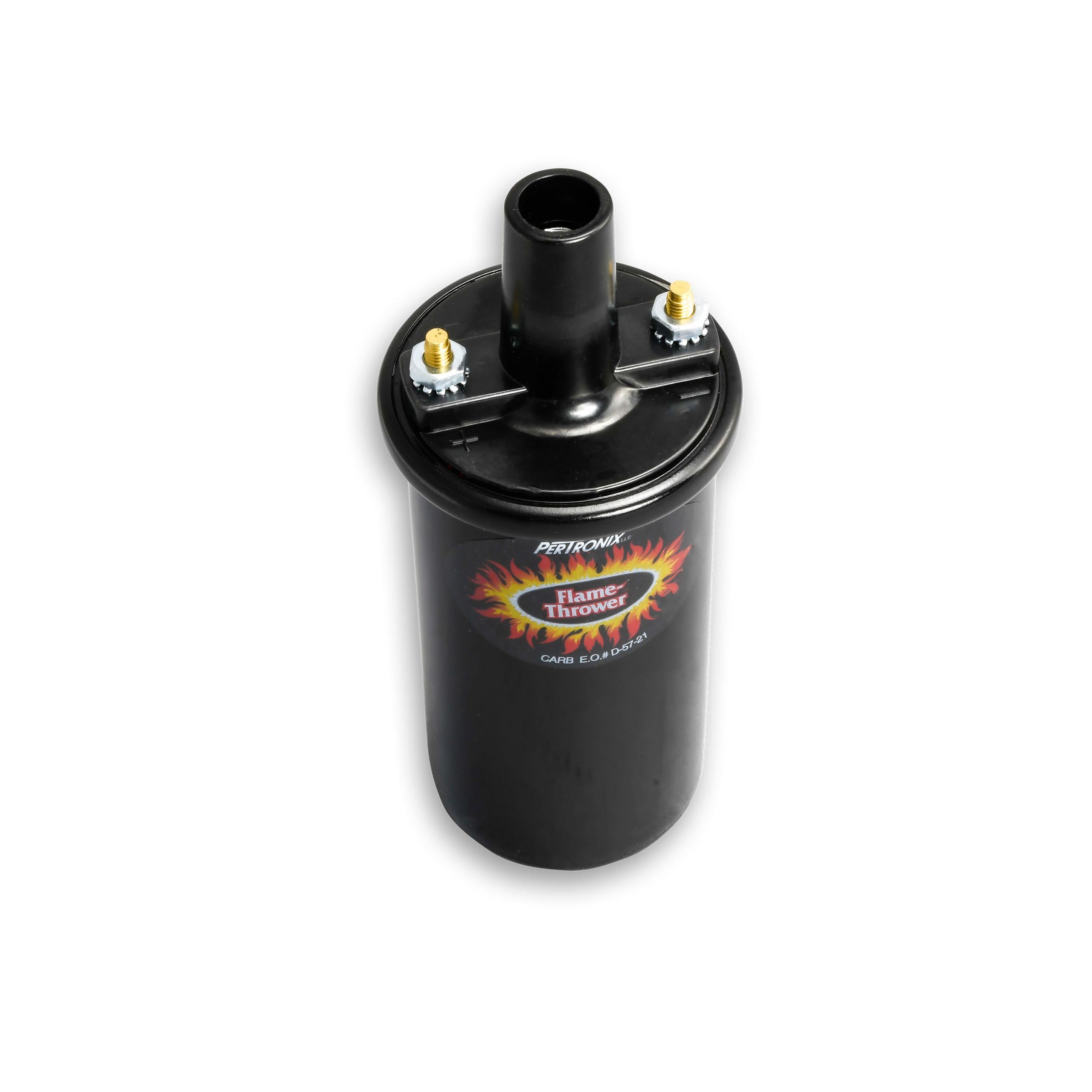 Pertronix Flame-Thrower Coil. 40,000-Volt Rated With 3.0-Ohms Of Resistance. Black Epoxy Filled Canister Style. Epoxy Filled Coils Are Engineered For High Vibration Applications. - 40611