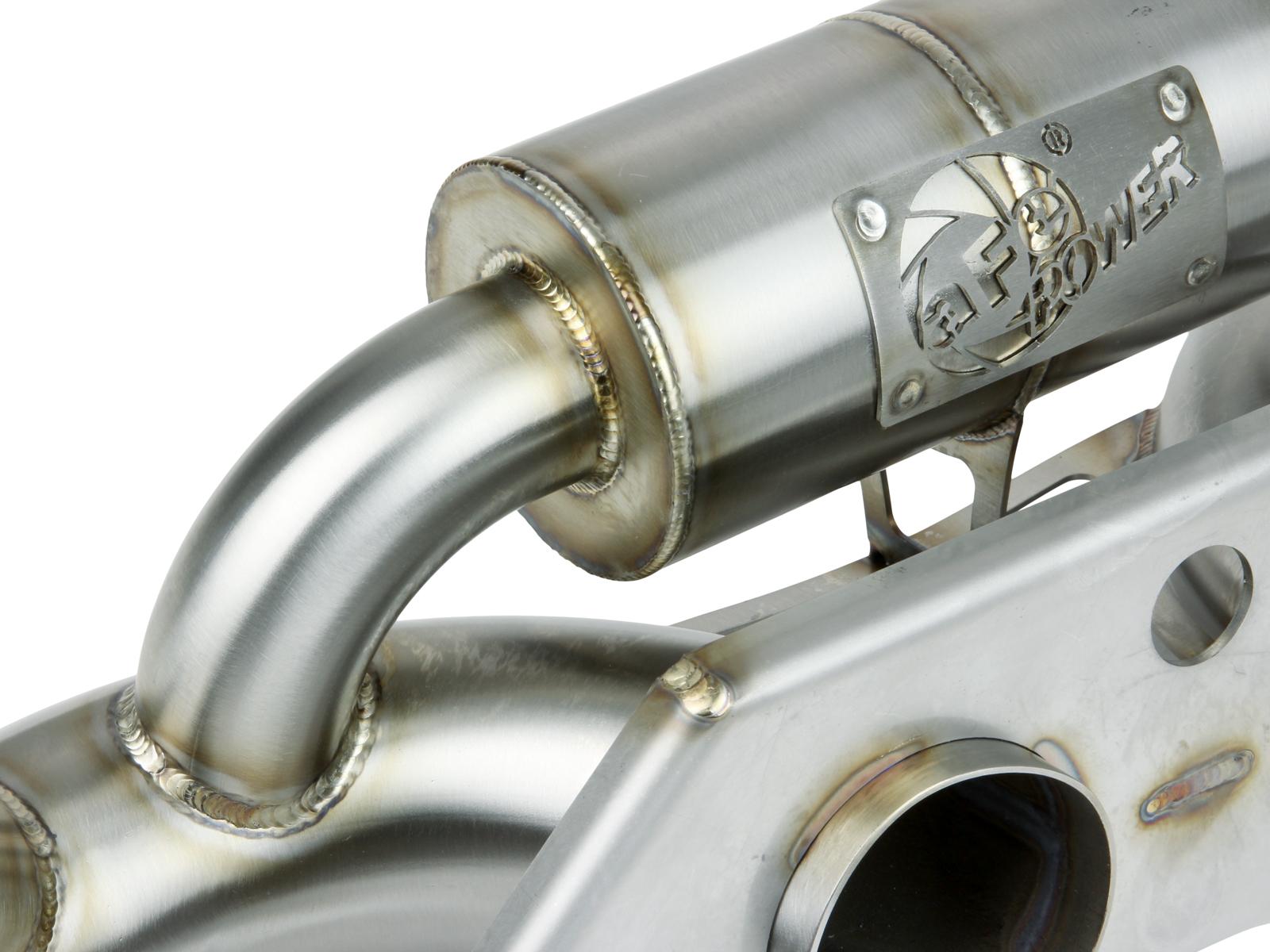 aFe Mach Force Xp 304 Stainless Steel Secondary Muffler Delete Pipe (2014-2019 911 GT3) - 49C36434
