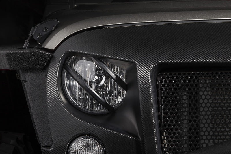 Rugged Ridge Elite Euro Guard Kit Pivotal Headlight Black; 07-18 Wrangler Jk/Jku - 11230.13