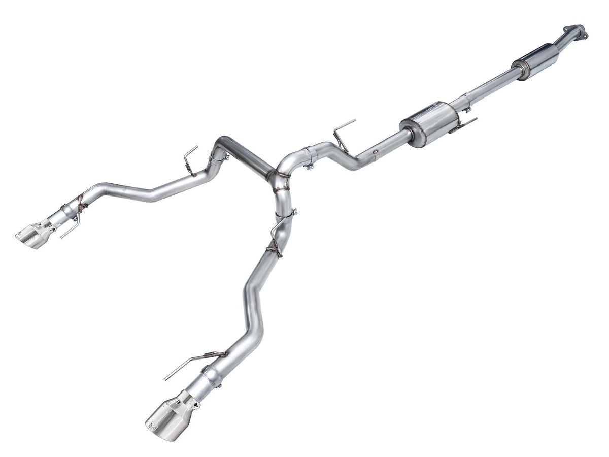 AWE 0FG Resonated Catback for '21+ Ford F-150 Tremor - Chrome Silver Tips (2021-2026 F-150 Tremor, Lobo Tremor) - 3015-32402