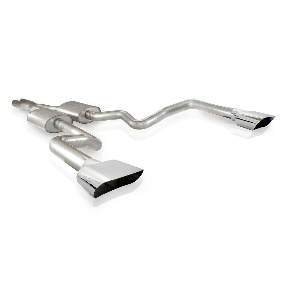 Stainless Works 2-1/2" Catback Dual Turbo S-Tube Mufflers Factory Connect 5.7L (2013-2014 Challenger) - CHALLRTCBL