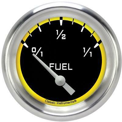 Classic Instruments Fuel Gauge,Short Sweep 2 5/8" Diameter - AX214YAPF