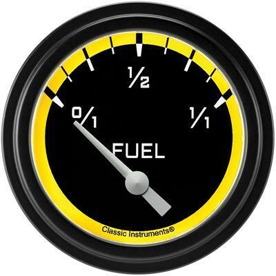 Classic Instruments Fuel Gauge,Short Sweep 2 5/8" Diameter - AX214YBLF