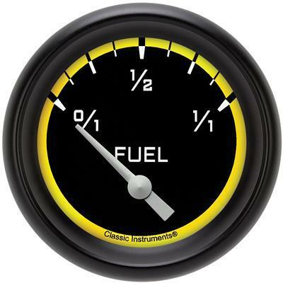 Classic Instruments Fuel Gauge,Short Sweep 2 5/8" Diameter - AX214YBPF