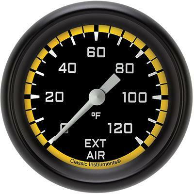 Classic Instruments Outside Air Temperature Gauge,Full Sweep 2 5/8" Diameter - AX399YBPF