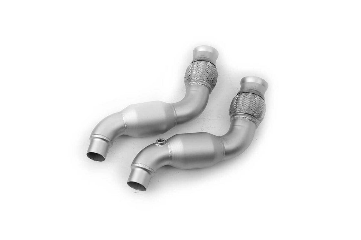 Long Tube Headers ECOF High Flow Catted Connection Pipes - Titan Finish (2015-2023 Mustang GT) - FDCP00003T