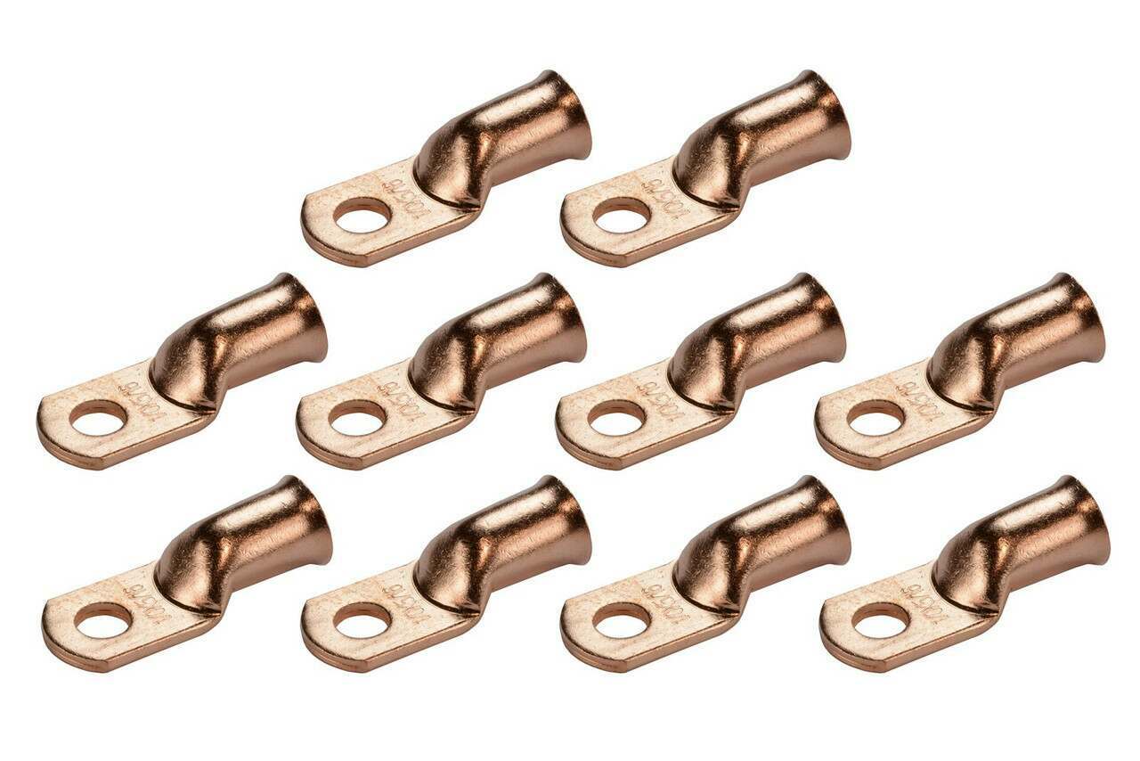 MECHMAN 1/0 gauge copper cable end w/ 5/16" hole *** 10 PACK *** - 10pk-CR10516
