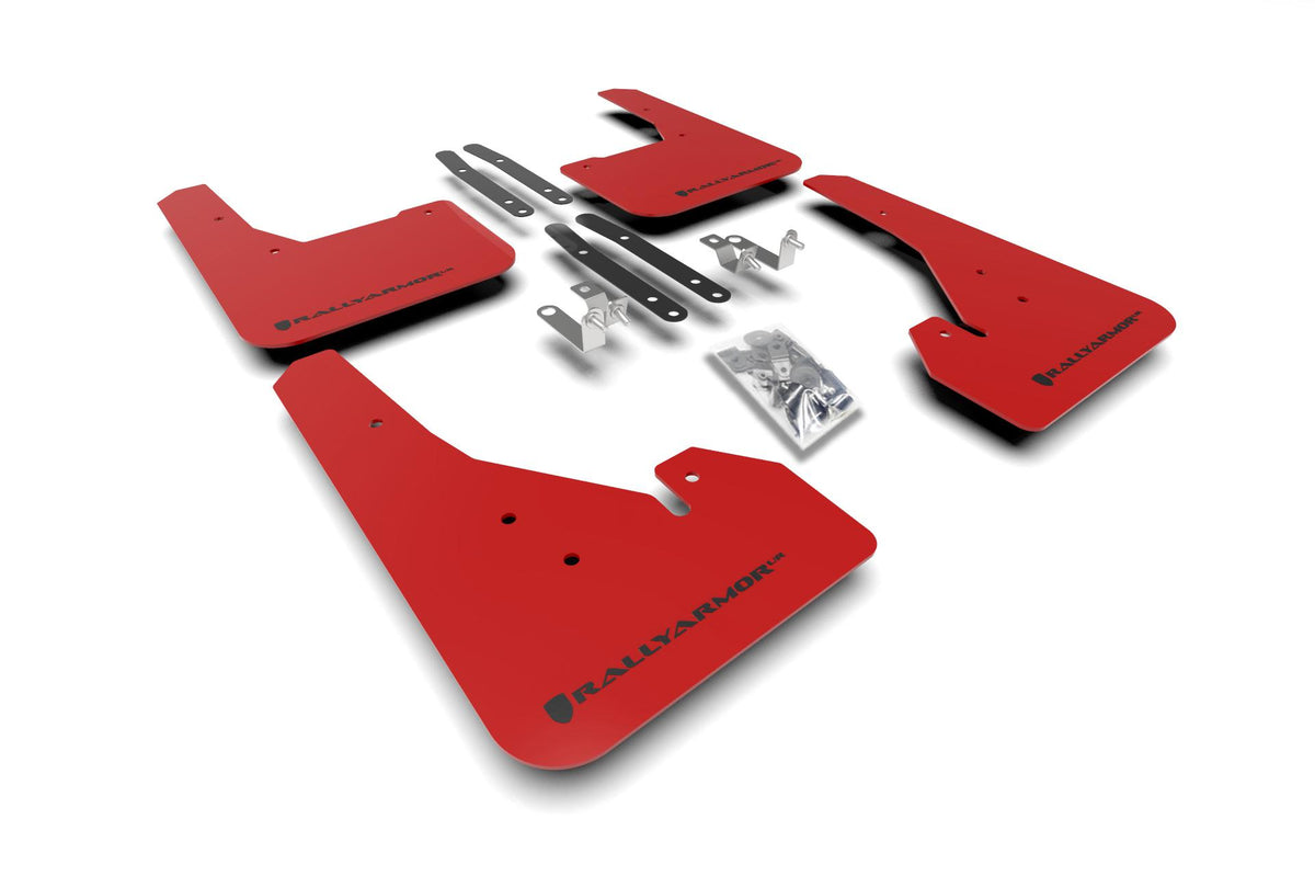 Rally Armor Red Mud Flap/Black Logo (2019-2025 Corolla SE, Corolla SE Nightshade, Corolla XSE, Corolla) - MF67-UR-RD/BLK