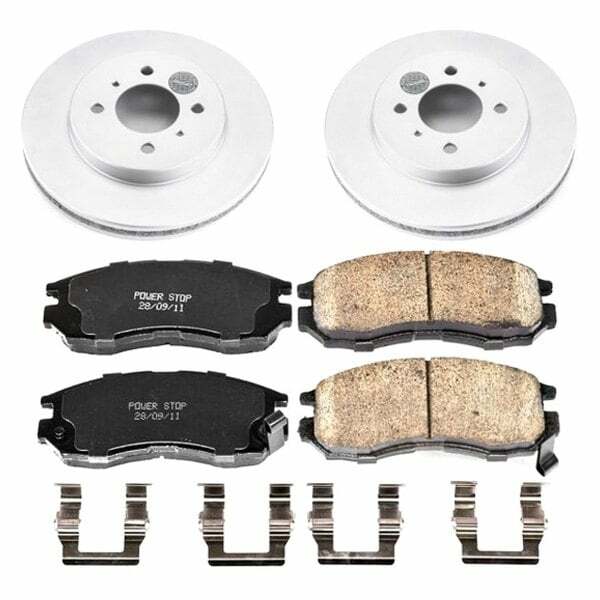 Power Stop 98-02 Mitsubishi Mirage Front Z17 Evolution Geomet Coated Brake Kit - CRK1214