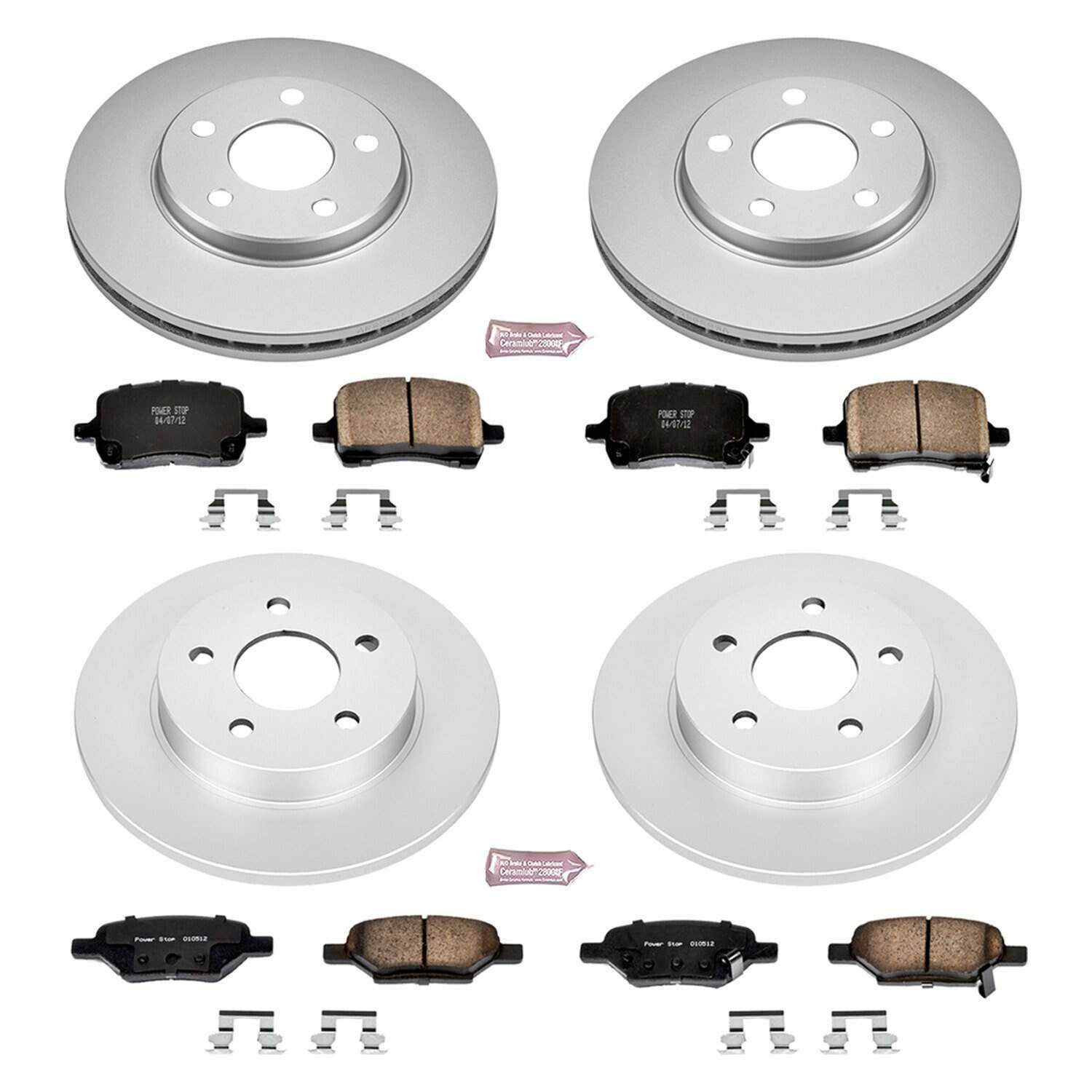 Power Stop 04-08 Chevrolet Malibu Front & Rear Z17 Evolution Geomet Coated Brake Kit - CRK1618