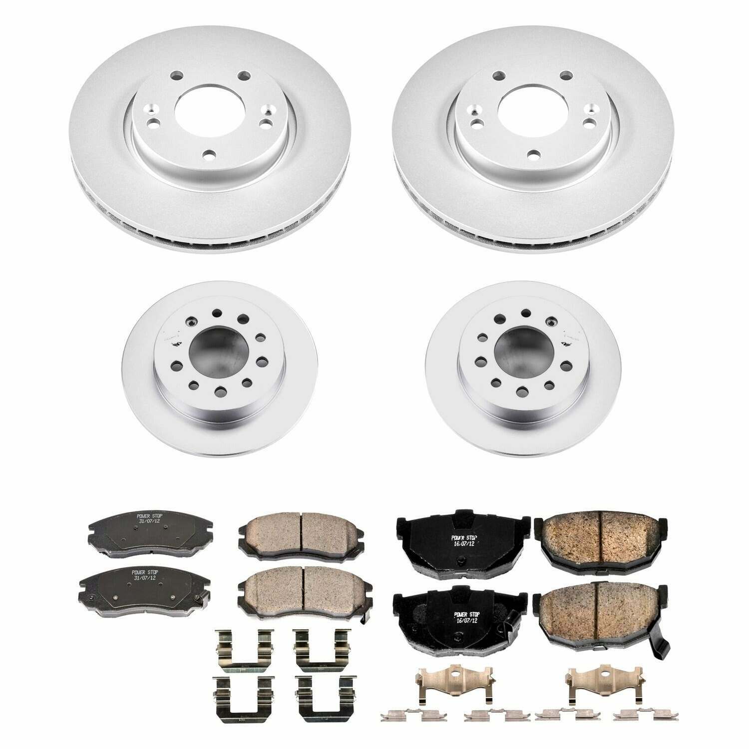 Power Stop 04-06 Hyundai Tiburon Front & Rear Z17 Evolution Geomet Coated Brake Kit - CRK164