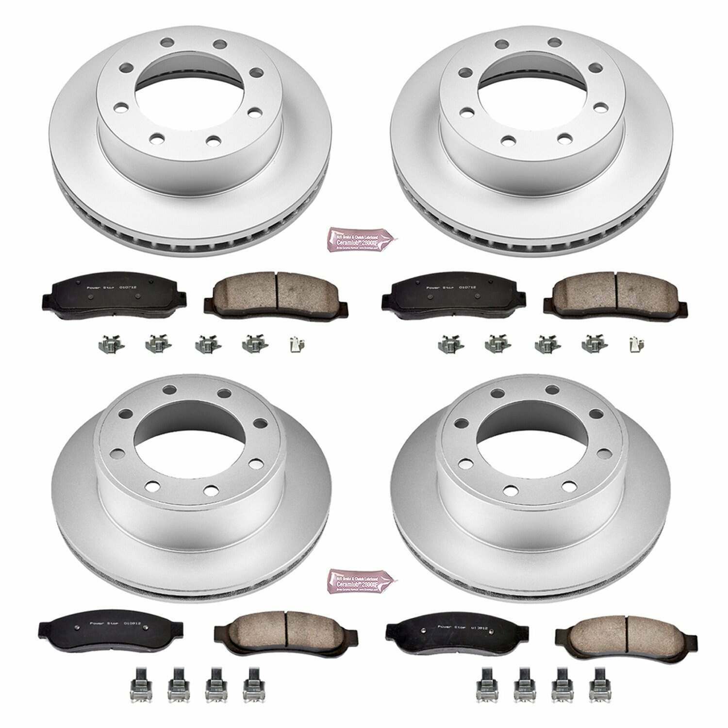 Power Stop 05-07 Ford F-350 Super Duty Front & Rear Z17 Coated Brake Kit - CRK1782