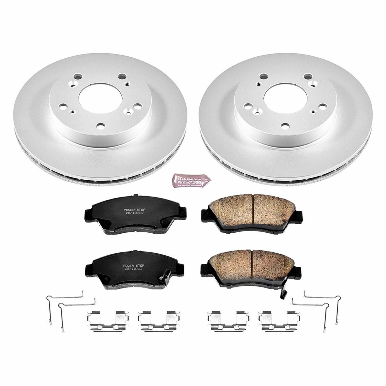 Power Stop 06-11 Honda Civic Front Z17 Evolution Geomet Coated Brake Kit - CRK2389
