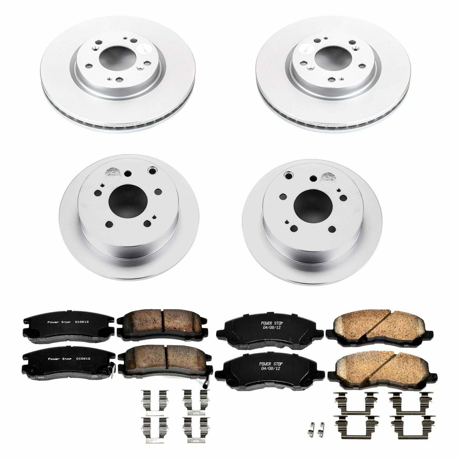 Power Stop 06-12 Mitsubishi Eclipse Front & Rear Z17 Evolution Geomet Coated Brake Kit - CRK2711