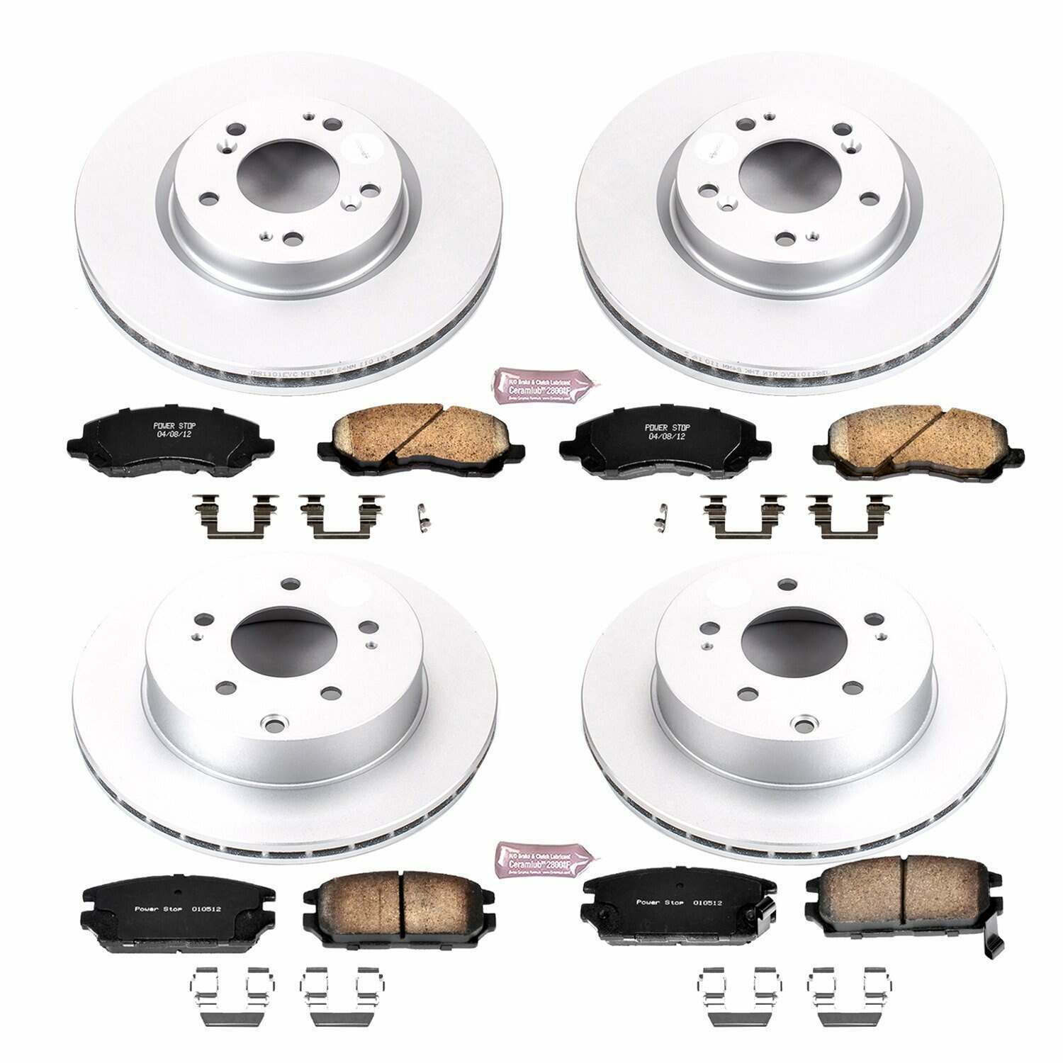Power Stop 06-12 Mitsubishi Eclipse Front & Rear Z17 Evolution Geomet Coated Brake Kit - CRK2809