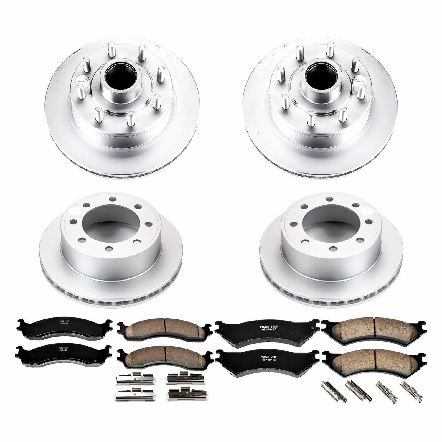 Power Stop 99-07 Ford E-350 Super Duty Front and Rear Z17 Coated Brake Kit - CRK4434