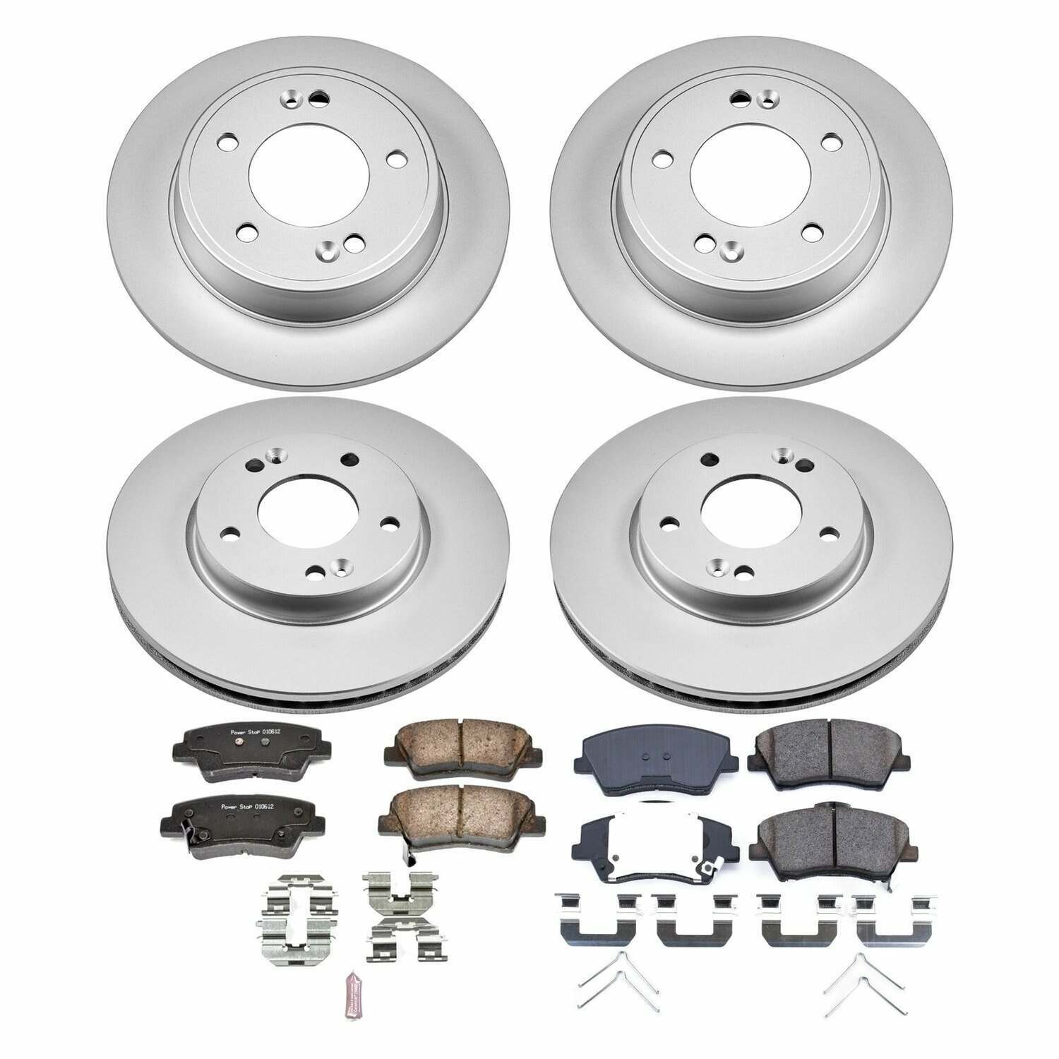 Power Stop 17-19 Hyundai Elantra Front & Rear Z17 Evolution Geomet Coated Brake Kit - CRK7385