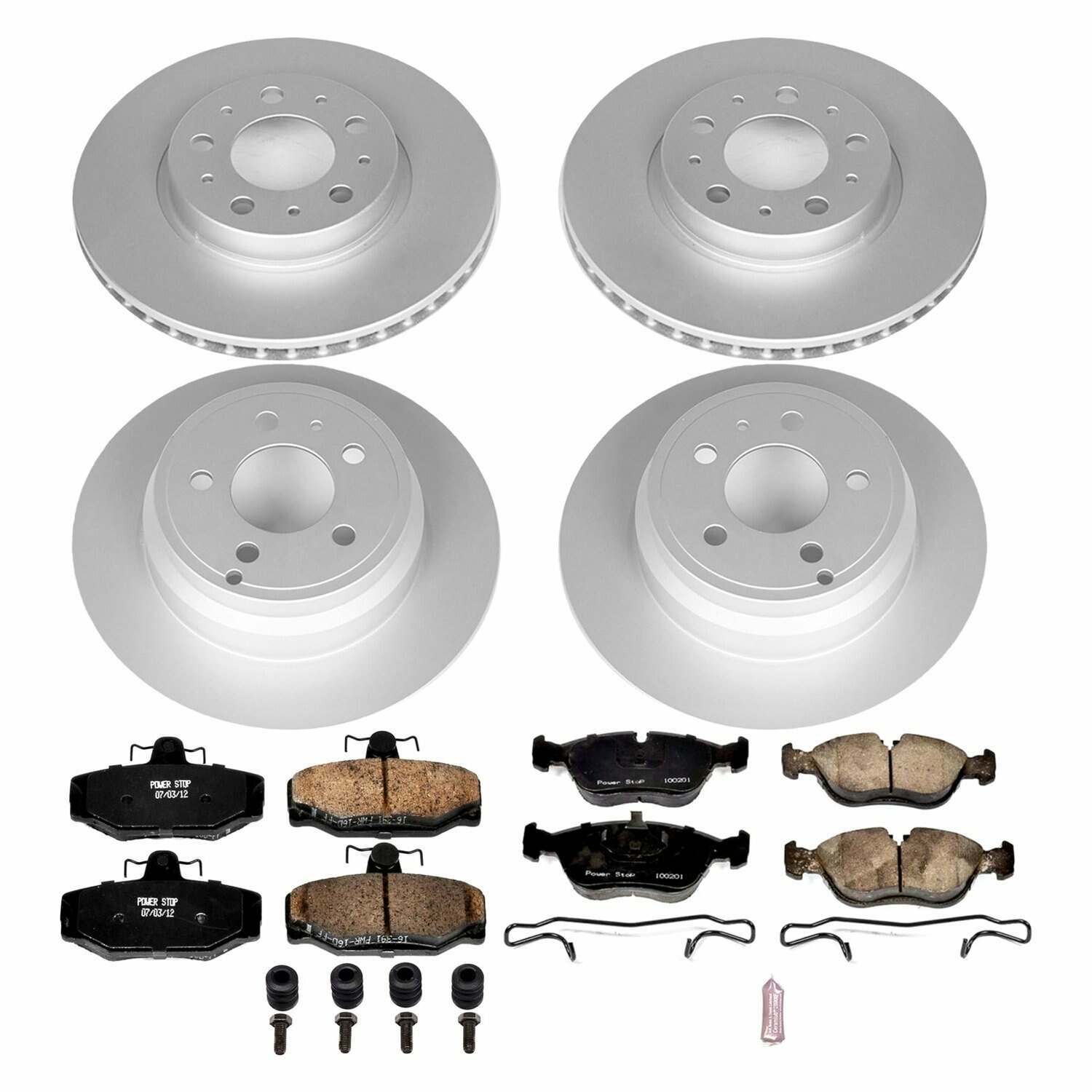 Power Stop 1997 Volvo 850 Front & Rear Z23 Evolution Sport Coated Brake Kit - CRK7498