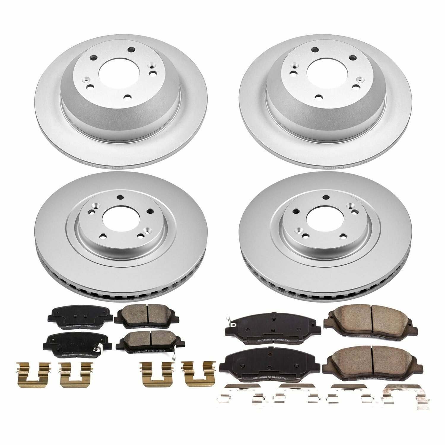 Power Stop 17-18 Hyundai Santa Fe Front & Rear Z17 Evolution Geomet Coated Brake Kit - CRK7514