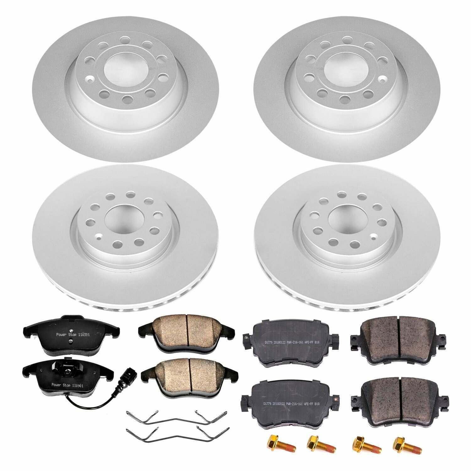 Power Stop 16-18 Audi Q3 Front & Rear Z23 Evolution Sport Coated Brake Kit - CRK7537