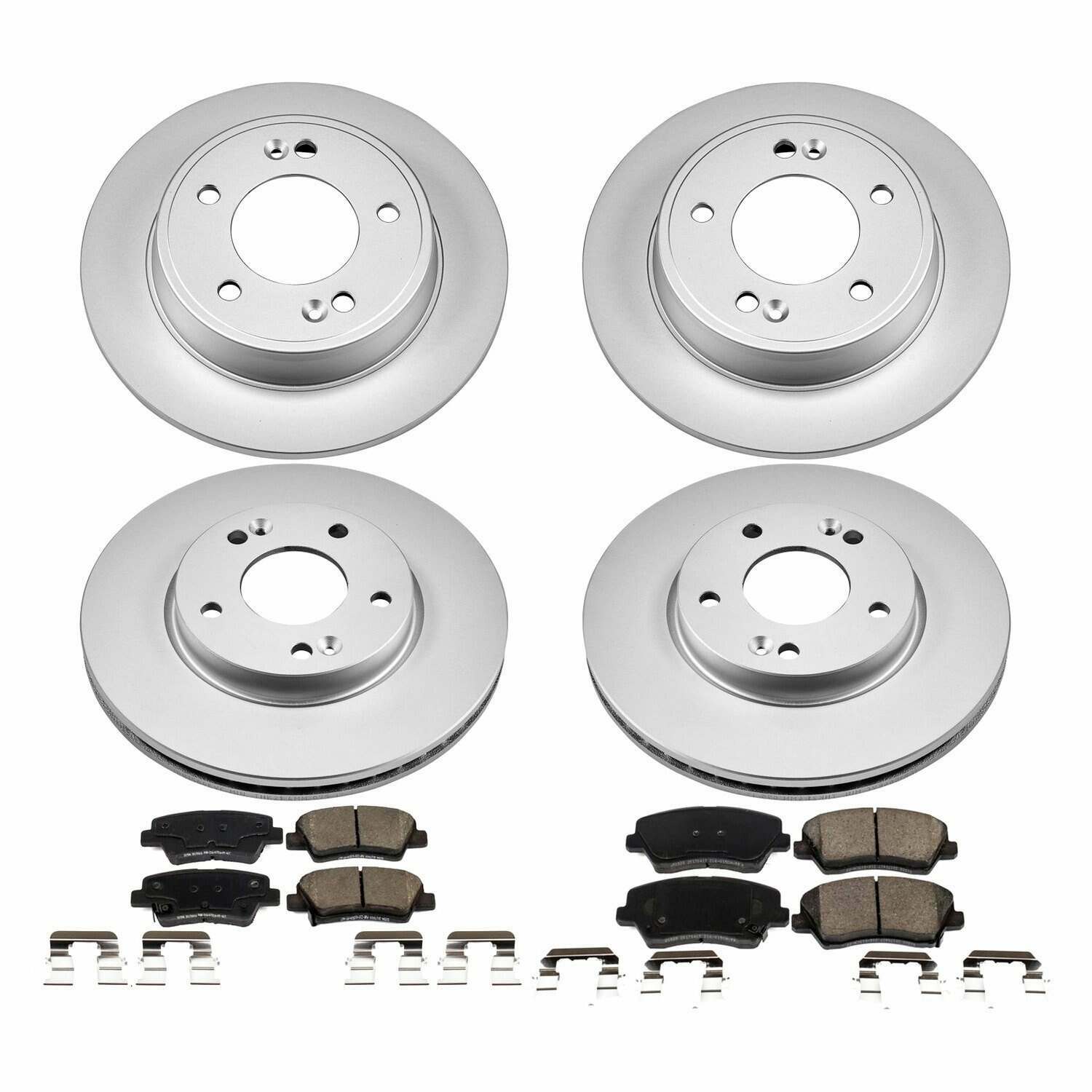 Power Stop 16-17 Hyundai Veloster Front & Rear Z17 Evolution Geomet Coated Brake Kit - CRK7582