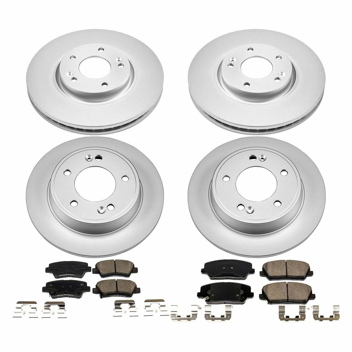 Power Stop 16-17 Hyundai Veloster Front & Rear Z17 Evolution Geomet Coated Brake Kit - CRK7583