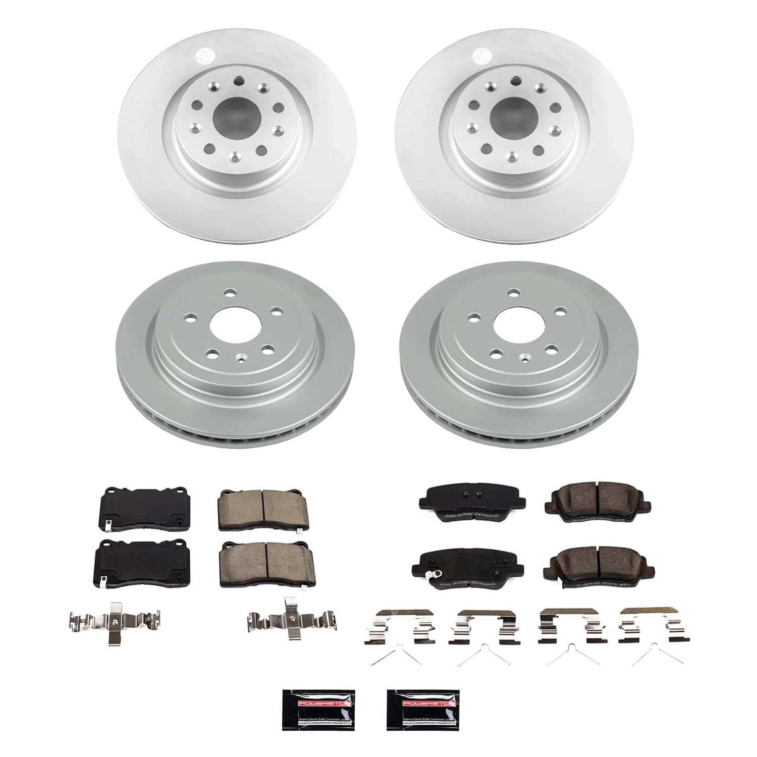 Power Stop 2019 Cadillac CTS Front and Rear Z17 Coated Brake Kit - CRK8977