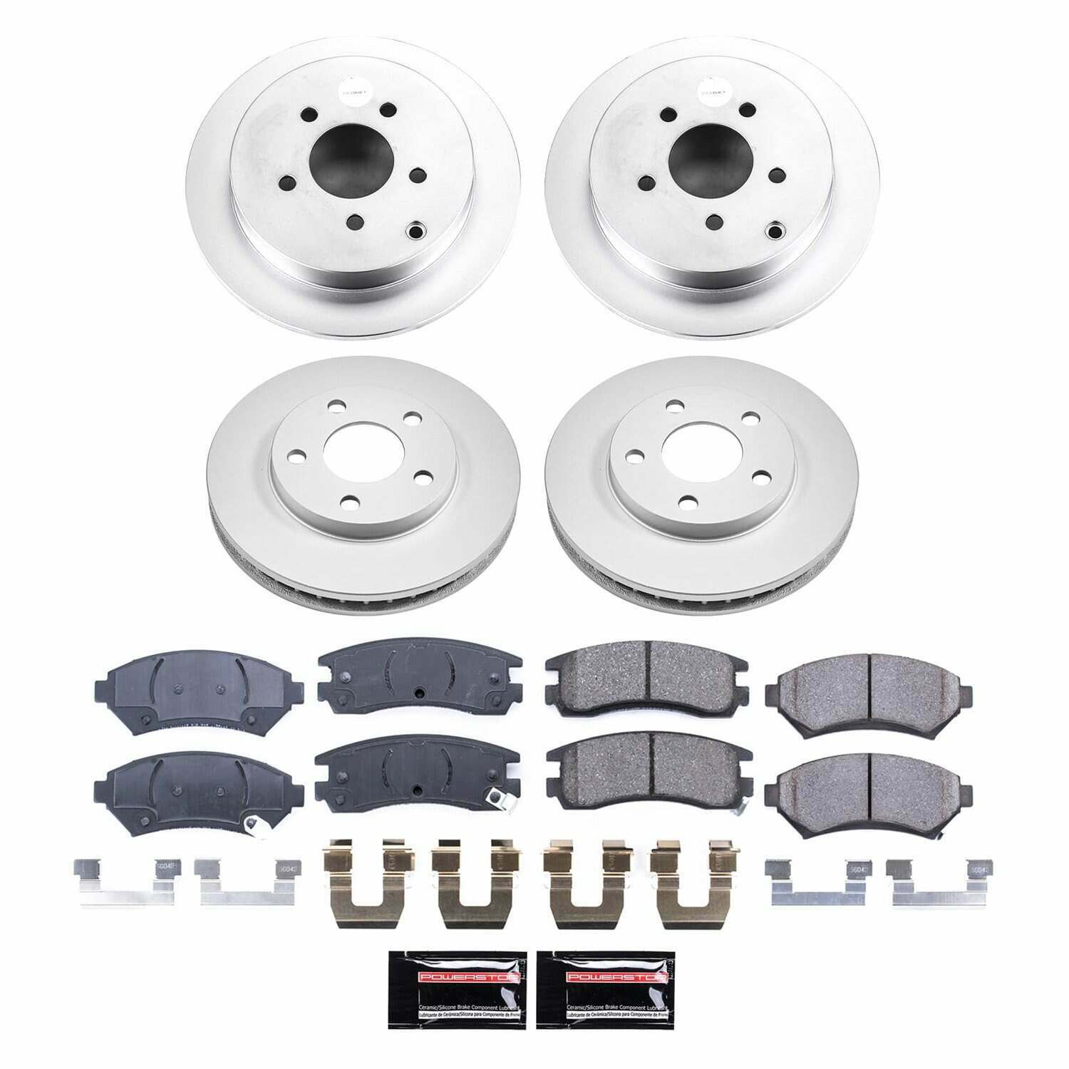 Power Stop 02-04 Oldsmobile Silhouette Front and Rear Z17 Coated Brake Kit - CRK9142