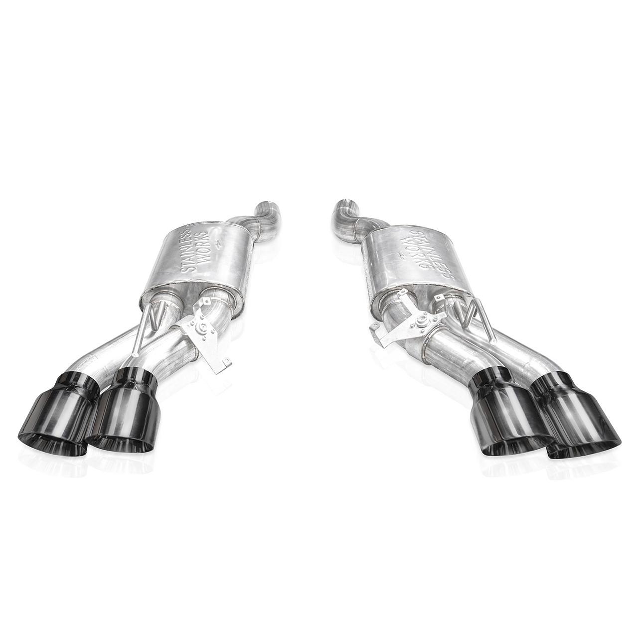 Stainless Works 3" High-Flow Axleback System - Black Chrome 4.5" Slash-Cut Exhaust Tips (2022-2025 Cadillac CT5-V Blackwing) - CT5V22AB-BC