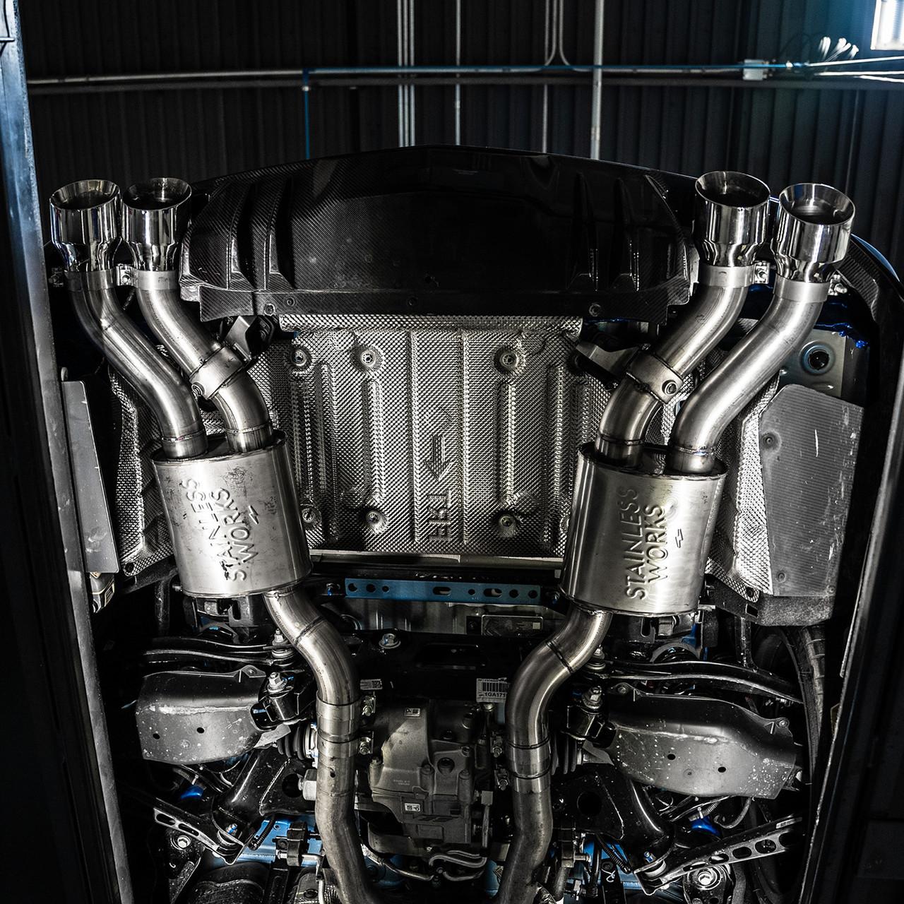 Stainless Works 3" High-Flow Axleback System - Polished 4.5" Slash-Cut Exhaust Tips (2022-2025 Cadillac CT5-V Blackwing) - CT5V22AB